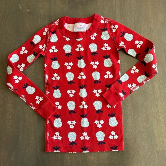 Hanna Andersson size 5 Pear Tree Holiday Long John Pajamas - Picture 2 of 7